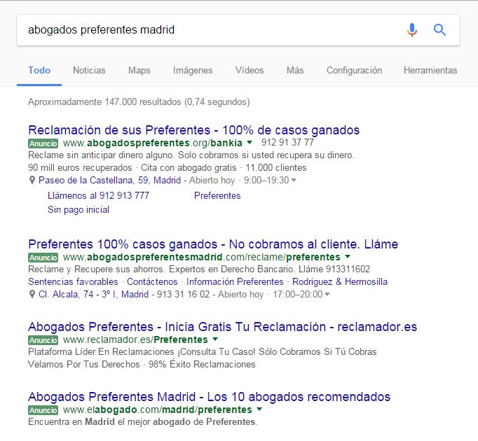 Ejemplo de qué es AdWords